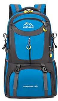 acfeco 60L Wanderrucksack, Rucksack Wandern Wasserdicht, Trekkingrucksack Großen Kapazität, Reiserucksack Leichtes Herren, Damen Trekking Radfahren Klettern Camping Blau (60101)