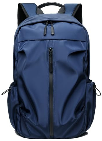 Generico Zaino Scolastico Impermeabile di Colore puro Borsa Scolastica in Tessuto Oxford Zaino da Viaggio Casual da Lavoro Nero Zaino da Viaggio per Studenti Borsa per Computer da Uomo (blu)