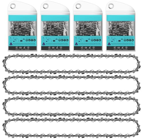 Paquete de 4 cadenas de motosierra de 35 cm para Stihl MS180 MS181, paso LP de 3/8 pulgadas, calibre de 0.50 pulgadas, 50 eslabones de transmisión, cadena de sierra de retroceso bajo compatible con