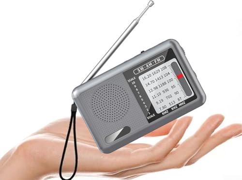 Whychstore Radios Portátil De Bolsillo AM/FM/SW, Radio De Batería Recargable - Excelente Recepción - - Corte De Energía Radios De Repuesto De Emergencia(2)