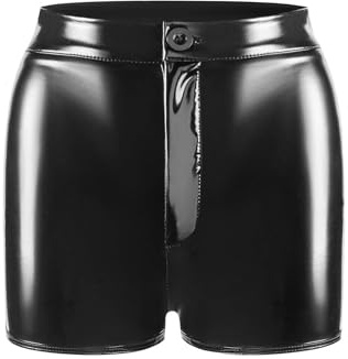 Latex Dessous Für Herren Stretch Leder & Männer Atmungsaktiv Sexy Boxershorts Unterwäsche Wetlook Shorts Body Mann Unterhosen Hose Underwear Men Reizwäsche Sex Unterhose Sissy