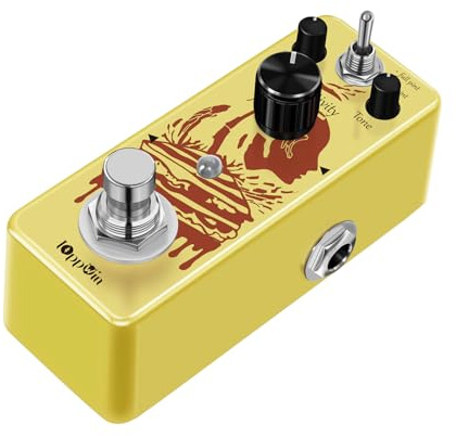 IOppWin Optical Compressor Pedal for Electric Guitar & Bass, Classic Analog Comp Effect with Smooth Attack & Decay, True Bypass, Mini Size Metal Housing (Yellow)