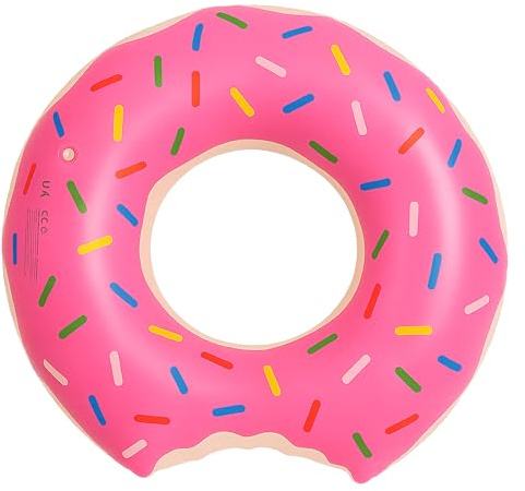 Rynli Inflatable Float Rubber Pool Ring Pack of 1 | Donut Swim Rubber Ring for Kids and Adults | Water Pool Summer Inflatable Pool Floats for Swimming Pool Party Decorations - 60cm