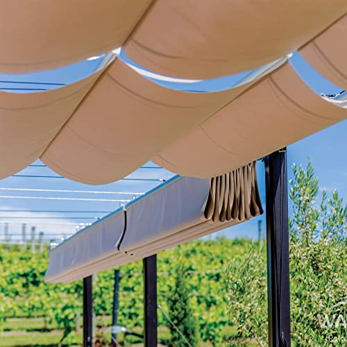 Toldo para jardín, protección UV, resistente a la intemperie, de poliéster, para techo, pérgola, cubierta ondulada, para exteriores, tamaño personalizado, 1,2 x 4 m, color beige