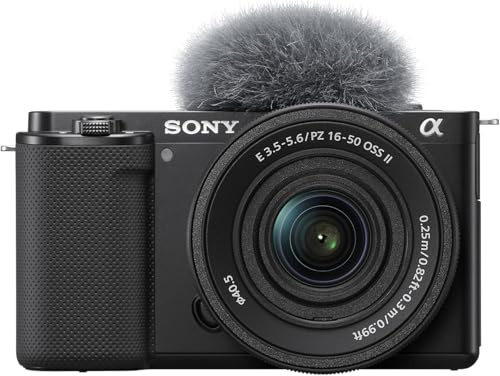 Sony ZV-E10K Systemkamera (APS-C) mit 16-50 mm f/3,5-5,6 II Power Zoom Kit-Objektiv – dreh- und schwenkbarer Bildschirm, Echtzeit-Augenautofokus, ideal für Vlogger & Einsteiger