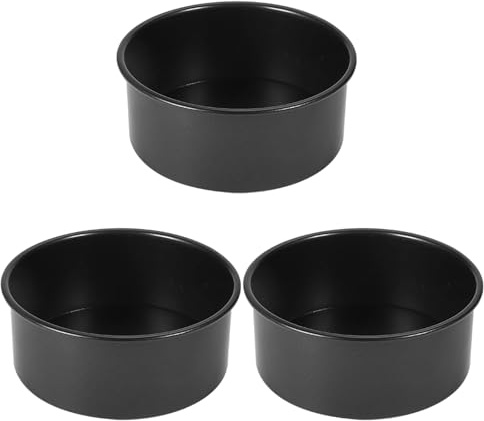 Paquete de 3 moldes versátiles de acero al carbono con fondo extraíble de 15,2 cm para hornear, para entusiastas de la repostería, herramienta profesional