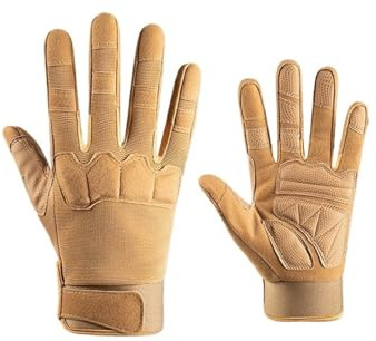 Handschuhe, Touchscreen, leichte Sporthandschuhe für Motorrad, Radfahren, Jagd, Wandern, Vollfinger-Schutzausrüstung (Braun, M)