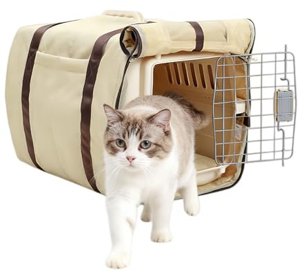 Hundekäfig-Abdeckung, Schutz für Hundehütten mit Griffen, Reiseabdeckung mit Netzfenster und Rutschfester Unterseite, für Haustiere, Welpen, Katzen, Reiseflugzeug