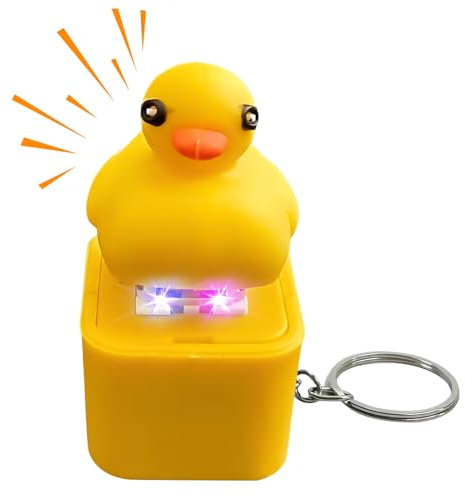 Lergas Portachiavi divertente antistress, con clicker, Lizard Button Keychain con luce sonora, giocattolo Clicky per alleviare lo stress, ricaricabile USB, per bambini e adulti programmatori (C)
