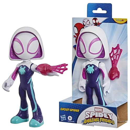 Marvel Spidey and His Amazing Friends Supersized Ghost-Spider actionfigur på 22,5 cm, superhjälteleksak för barn i förskoleåldern, från 3 år