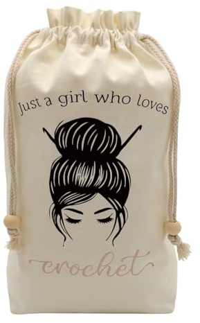 Darina Handmade® Projektbeutel für Häkeln - 30 x 40 x 10 cm - Aufbewahrung für Häkelprojekte & Zubehör