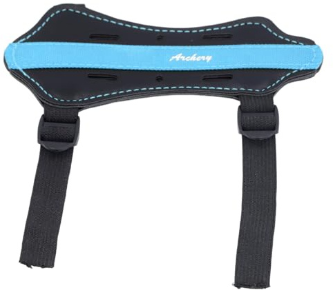 ZDETGU Barn Bågskytte Armskydd, PU Läder Justerbar 4 Mm Förtjockad Båge Underarmsskydd med Andningsbar Håldesign, för Recurve Bågejakt Skytteträning Utomhus Bågskytte (Blå)