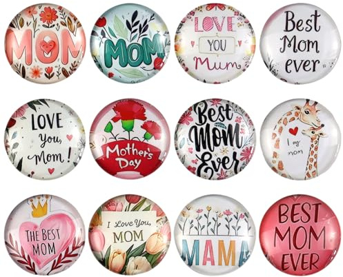 Geschenke für Mama Glas-Kühlschrankmagnet,Geschenk Valentinstag,Muttertagsgeschenk, Starke Kühlschrankmagnete für Kühlschrank Magnete,Whiteboard, Pinnwand,Küche Muttertagsgeschenk (Rund/30mm)