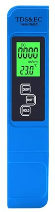 PFVCGTRU Testeur de qualité de l'eau, Testeur d'eau Numérique 3 en 1, EC Mètre TDS, Stylo De Mesure La Qualité Conductivité Température 0-9999ppm pour Les Aquariums Natation