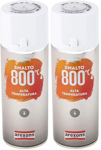 AREXONS SMALTO 100% ACRILICO ALTA TEMPERATURA (fino a 800 °C) 400 ml vernice Trasparente, bomboletta spray universale, resine di alta qualità essiccazione rapida (Confezione da 2)