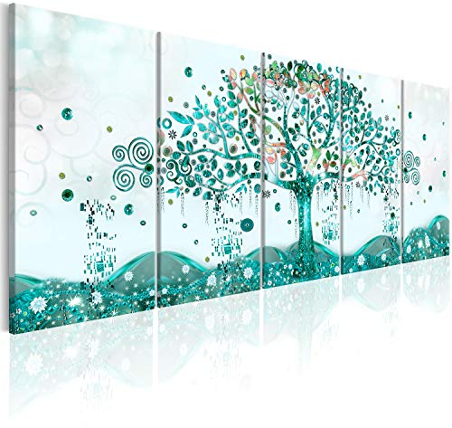 murando - Wandbilder XXL Gustav Klimt Baum des Lebens 200x80cm 5 tlg - Wand Deko Leinwand Bilder Groß Wanddeko Wohnzimmer Schlafzimmer Kunstdrucke - Abstrakt l-A-0009-b-o