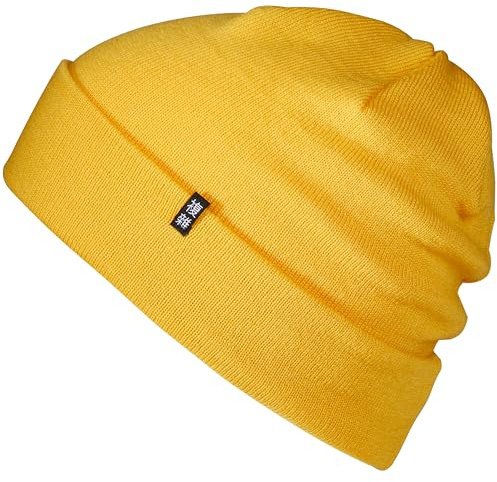 Enter the Complex® Berretto in 100% Lana Merino, Uomo et Donna, Cappello Invernale, Caldo Berretto in Maglia fine, Giallo