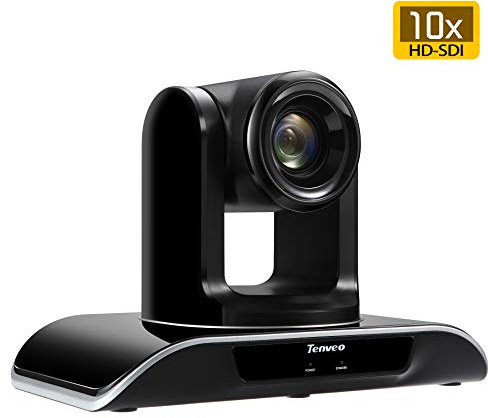 Tenveo VHD10N Webcam Streaming Full HD 1080p Caméra de Conférence Réunion pour Chat Vidéo et Enregistrements, Caméra PTZ Zoom Optique 10X Compatible avec Zoom Polycom Microsoft Lync Cisco WebEx Skype