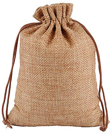JIHUOO 10 Stücke Jutesäckchen Jute Sack Jutebeutel Tasche Säckchen Geschenksäckchen für Hochzeitsfeier 17 x 23 cm