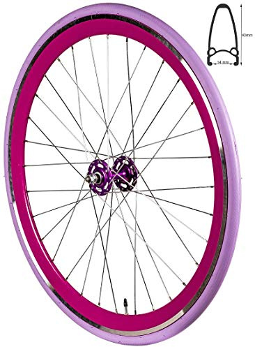 Redondo 28 Zoll Vorderrad Singlespeed Fixie Laufrad Felge Purple Lila + Reifen
