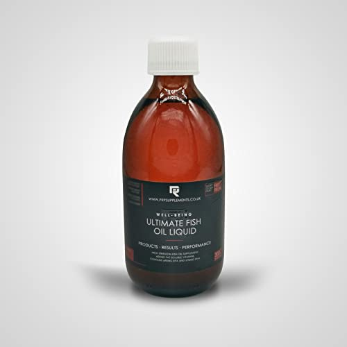PRP Supplements Ultimate Fish Oil Liquid | 300ml High Strength Omega 3 Fish Oil with EPA, DHA, CoQ10, GLA, Vitamins A, D and K2