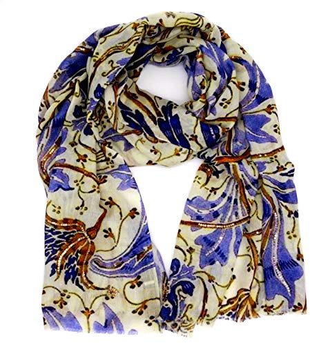 Mooilo, Kaschmir, Seide, Schal, Luxury Fashion, Schals, Damenmode, Cashmere, Jassy Tulip mit Pailletten, Design - made in Germany