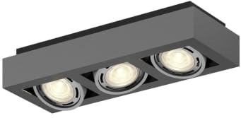 Arcchio Deckenlampe Ronka (Modern) in Schwarz aus Aluminium (3 flammig, GU10) - Deckenleuchte Lampe Wohnzimmerleuchte