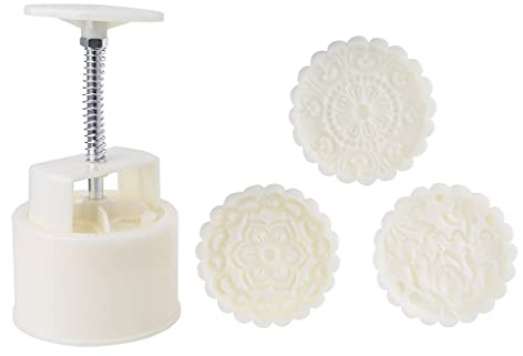 DIY 3D Mooncake Mold Set 150/200g Flowers Patterns Moon Cake Mold Press Safe Cookie Mold for Mid-Autumn Festival