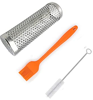 Tubo Affumicatore,6 Pollici Tubo Affumicatore Barbecue Acciaio Inox, Rotondo In Pellet, per Griglia, Barbecue a Gas a Carbonella