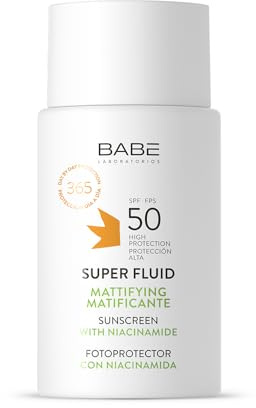 BABY LABORATORIES – Super Fluid Mattifying Photoprotective SPF 50 | Waterproof Face Shield | Sun Cream Against Sun Damage | Ideal for Oily or Acne-Prone Skin | 50 ml