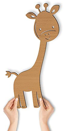 Namofactur DIY-Giraffen-Wandlampe aus Holz mit warmweißer LED | Batteriebetriebenes Selbstbauset – als Nachtlicht und dekorative Lampe fürs Kinderzimmer und Babyzimmer