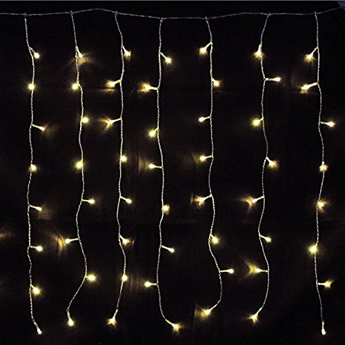 120er Transparenter LED-Lichtervorhang Lichterkette Lichterkettenvorhang Innen und Außen Weihnachten warmweiß Lichterkette