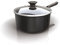 Ninja ZEROSTICK Classic Cookware 20cm Saucepan, Non-Stick, Long Lasting Aluminium Saucepan, Induction Compatible, Oven Safe to 180°C, Glass Lid, Black, CW50220UK