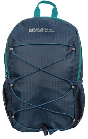 Mountain Warehouse Trek 8L Backpack - Lightweight Large Day Pack with Bottle Pocket, Padded Airmesh Back & Bungee Cords - All Season Camping, Outdoors & Trekking Dark Teal One Size