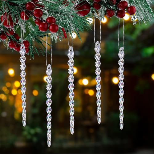 HERZWILD christbaumschuck eiszapfen 18pcs Weihnachtsbaum Anhänger eiszapfen Weihnachtsbaum Christbaum Anhänger (Color-C)