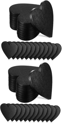 EXCEART 80 Stück Herzförmige Tafel Mini-Kreidetafel Mini-Etiketten Schwarzes Schwarze Herzanhänger Herz-Hängescheibe Doppelseitige Tafel Herz Bastelmaterial Diy-Material
