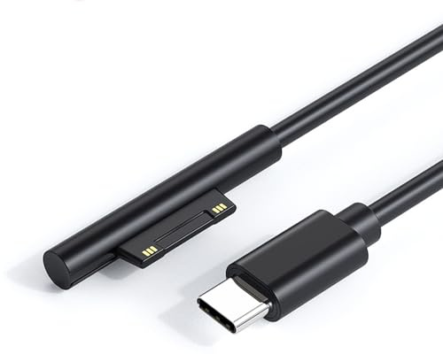 Surface Pro USB-C-Ladekabel, 15V Connection to USB-C Cable, Compatible with Surface Pro 3/4/5/6, Surface Laptop/Laptop 2, Surface Book 1/2, Surface 3/Go/Studio（1.8m）
