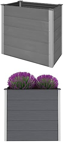 Willood Garten-Hochbeet WPC 100 x 50 x 91 cm Grau Pflanzkasten Blumenkasten Gemüsebeet Pflanzkübel Blumenkübel Frühbeet Gartenbeet Pflanzbeet