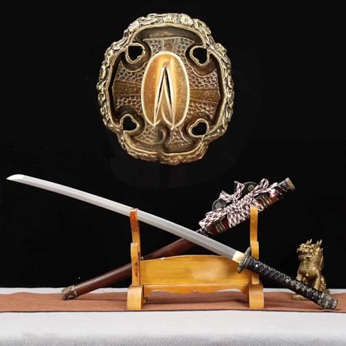 105cm japanischer Tachi mit Massivholzscheide,brennende Klinge aus Kohlenstoffstahl,Katana,echte handgefertigte Tachi,Kendo Bushido für Cosplay,Dekoration,tolles Geschenk,Kampfsport,Selbstverteidigung