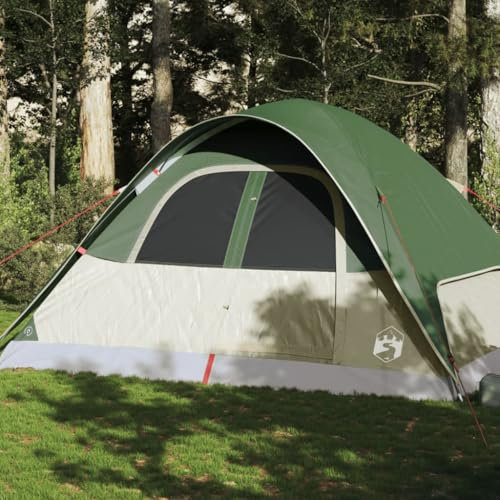 Outdoor Erholung Familienzelt Kuppel 6 Personen Grün Wasserdicht Camping & Wandern