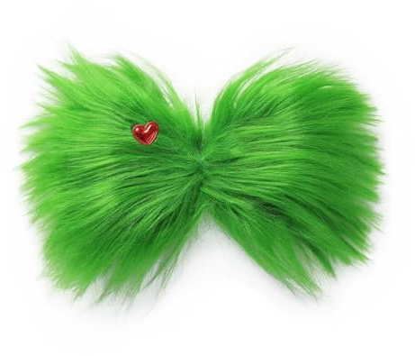 Haarklammern Damen Mädchen, Haarklammer Groß Grüne Haarspange Plüsch mit Rot Herz, Haarspangen Mädchen Weihnachten, Haarspangen Damen Plüsch, Grüne Haarklammer für DIY Frisur, Weihnachtsfeier