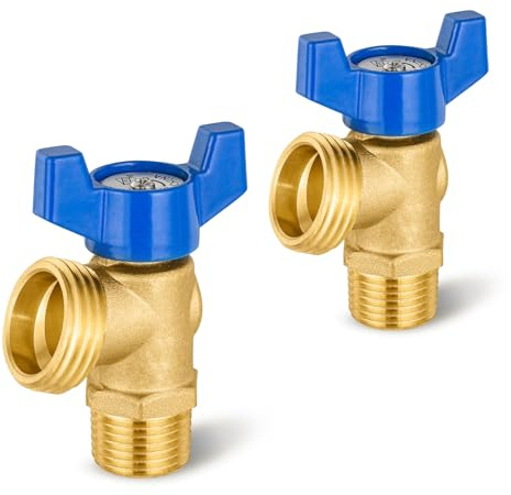 2-Pack HeSun Brass Boiler Drain Valve, 3/4 MIP Inlet x 3/4 MHT Outlet, For Residential Plumbing and Heating Systems(BOILER012-2)