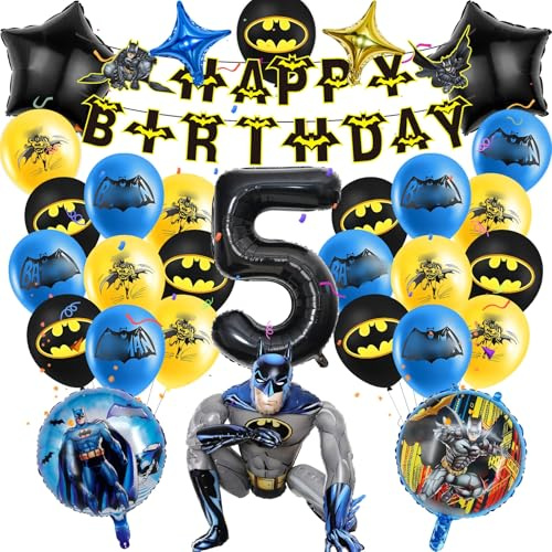 27 Stück Geburtstagsdeko Geburtstag Party Deko 5 Jahre Kindergeburtstag Set Geburtstag Banner Latex Ballons Folienballons Geeignet für Junge Mädchen Geburtstagsdeko und Mottoparty Dekorationen