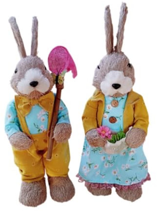 Milageto Figurita de de Paja de Pascua, estatuas de de pie, Animales, estatuilla de para Boda, decoración de Mesa al Aire Libre,