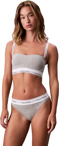 Calvin Klein kvinnors höga ben tanga LV00QF8524 tanga, grå (grå ljung), M, Grå (grå ljung), M
