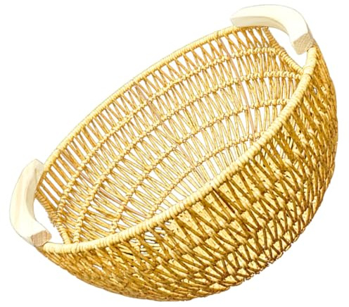 MAGICLULU Panier Rotin Artificiel Pour Nourriture Corbeille à Pain Ou Fruits Panier De Service Pour Cuisine Ou Restaurant