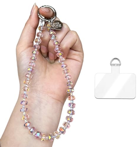 DEFGNOP Chaîne de téléphone portable universelle, perles exquises, pendentif de téléphone portable, lanière, dragonne, sangle de téléphone portable, compatible avec tous les téléphones portables (02)