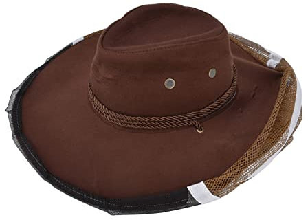 Für Imker Cowboyhut, Anziehen des Design Atmungsaktive Mesh Imkerei Schleier Hut, für Imker, Fischer, Jäger,