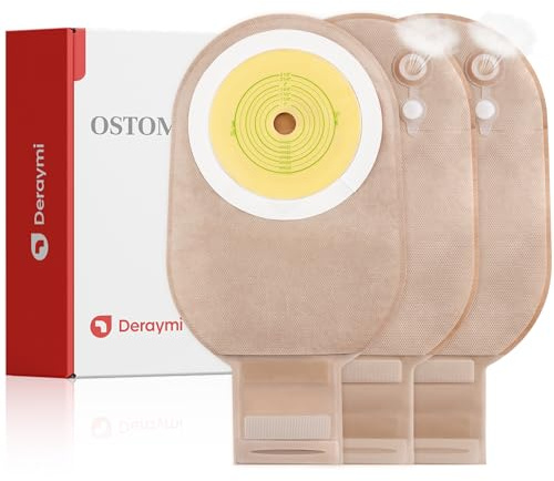 30 PCS Colostomy Bags, One-Piece Ostomy Bag with Exhaust for Ileostomy Stoma Care, 15mm-60mm Cut to Fit Ileostomy Supplies, Ostomy Supplies Bags