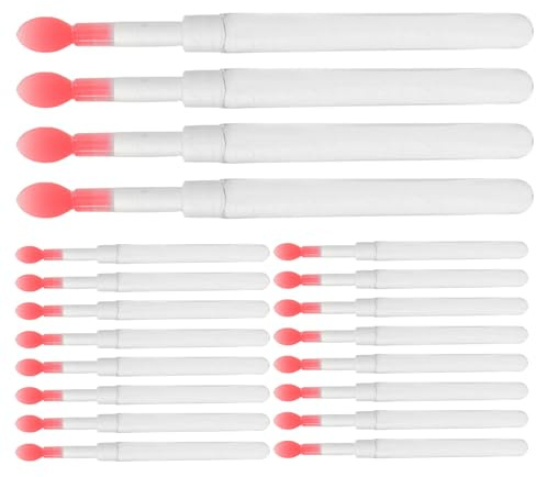 DECORNIJIA 60 Piezas Pinceles para Labios Reutilizables de Silicona con Tapa Pincel de Silicona para Labios Herramienta de Maquillaje Portátil para Fiestas y Aplicación